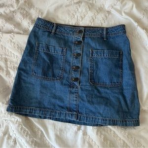 Denim button down skirt